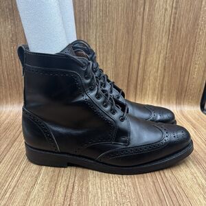 Allen Edmonds DALTON Men's 8.5 D Leather Derby Wingtip Dress Boots Black